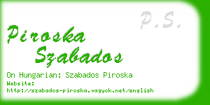 piroska szabados business card
